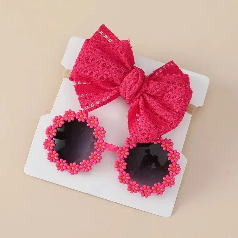 Kids Sunglasses Headband Set - Daisy Flower Design