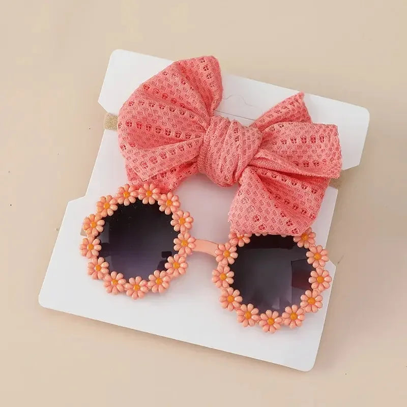 Kids Sunglasses Headband Set - Daisy Flower Design