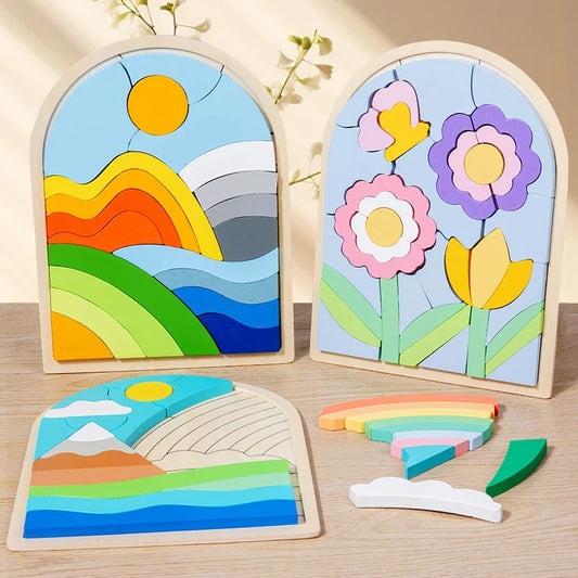 Wooden 3D creative puzzle 2-6 years old