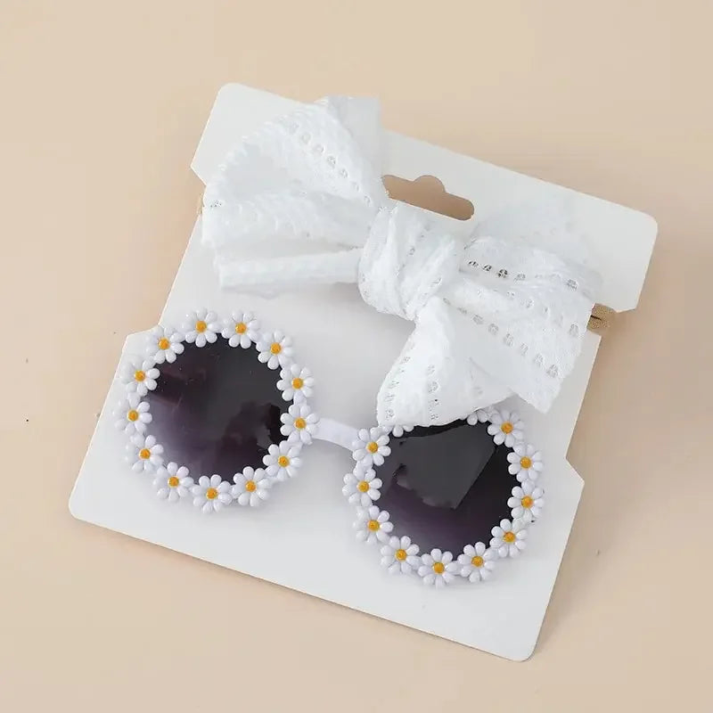 Kids Sunglasses Headband Set - Daisy Flower Design