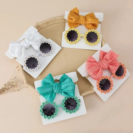 Kids Sunglasses Headband Set - Daisy Flower Design