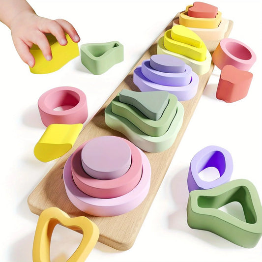 Montessori Wooden Sorting and Stacking Toys