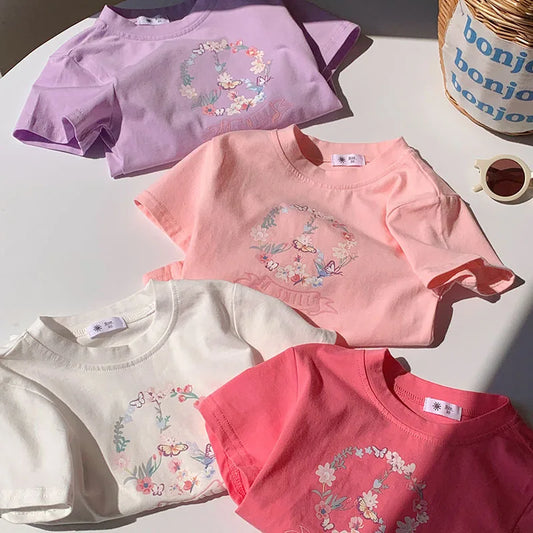 Cute Girls' Summer T-Shirt - High-Quality Cotton